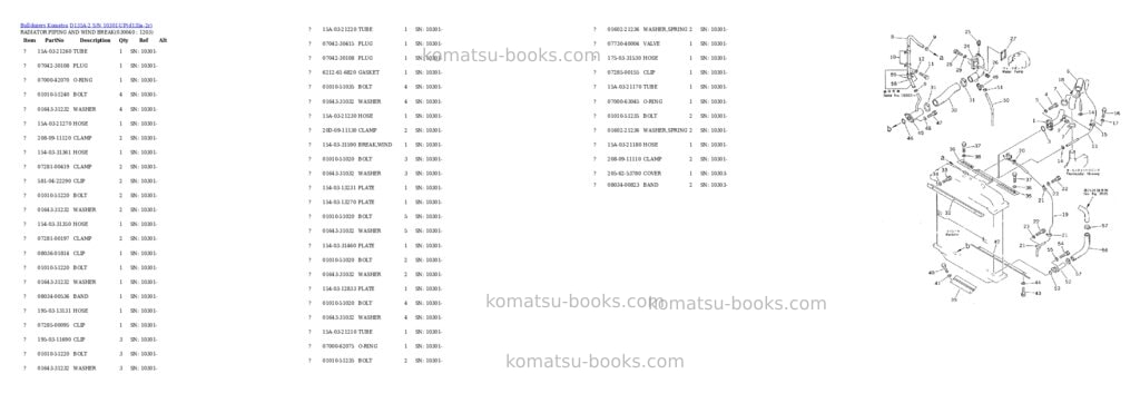 Komatsu D135A-2 S/N 10301-UP Parts catalog cover Page 3 Komatsu D135A-2 S/N 10301-UP Parts catalog cover Page 3