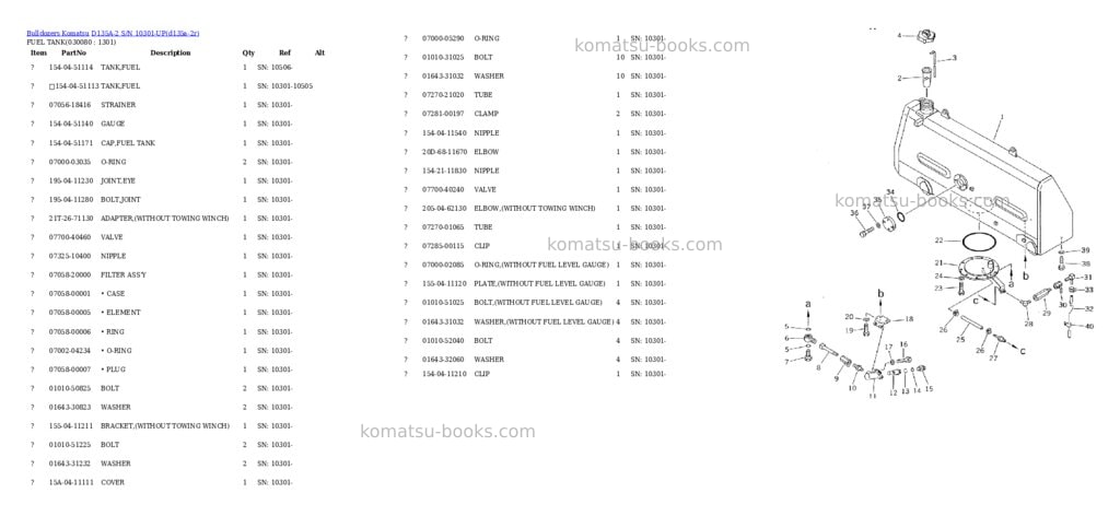 Komatsu D135A-2 S/N 10301-UP Parts catalog cover Page 7 Komatsu D135A-2 S/N 10301-UP Parts catalog cover Page 7