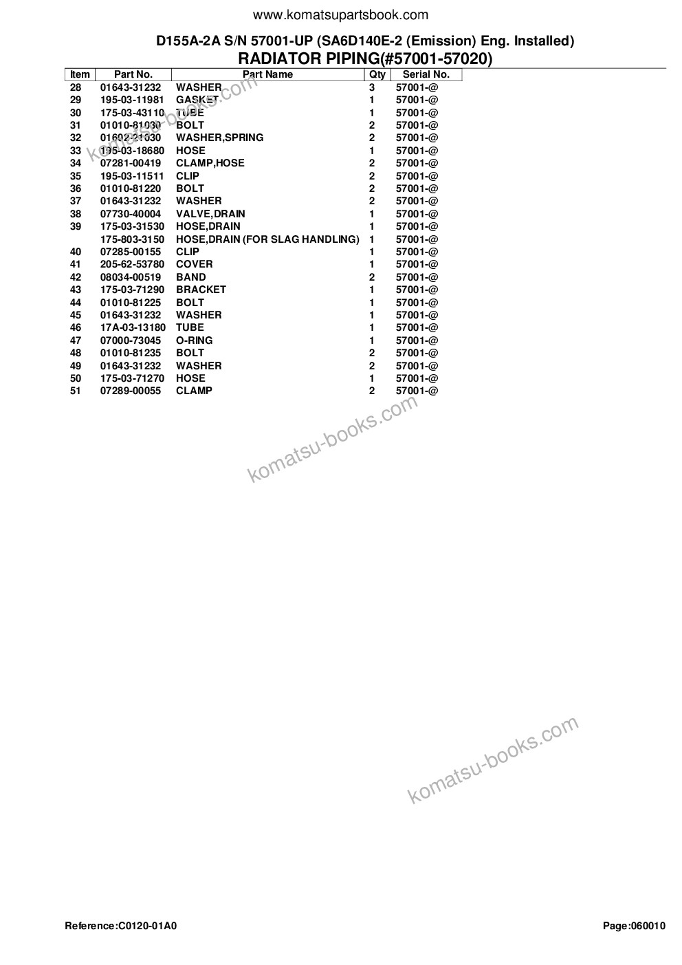 Komatsu D155A-2A S/N 57001-UP (SA6D140E-2 (Emission) Eng. Installed) Parts catalog cover Page 9 Komatsu D155A-2A S/N 57001-UP (SA6D140E-2 (Emission) Eng. Installed) Parts catalog cover Page 9