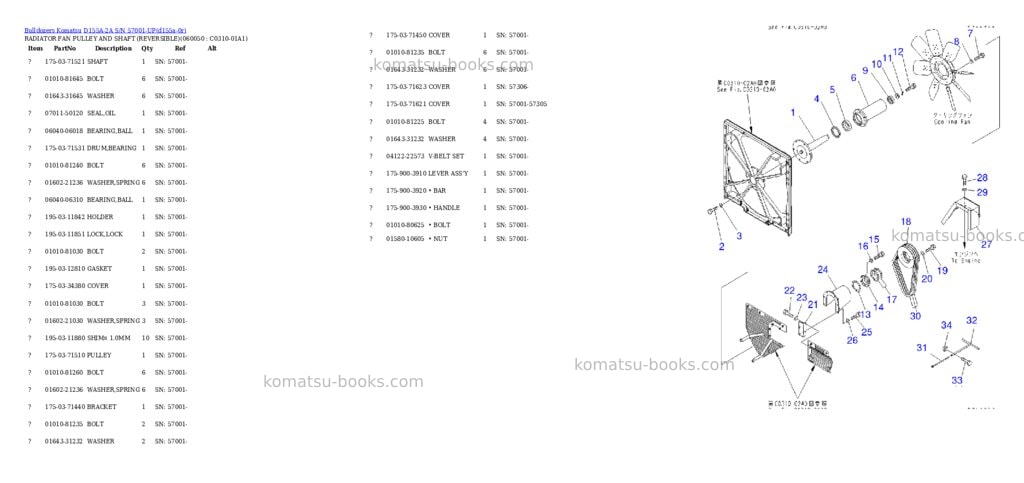 Komatsu d155a-2a s/n 57001-up Parts catalog cover Page 7 Komatsu d155a-2a s/n 57001-up Parts catalog cover Page 7