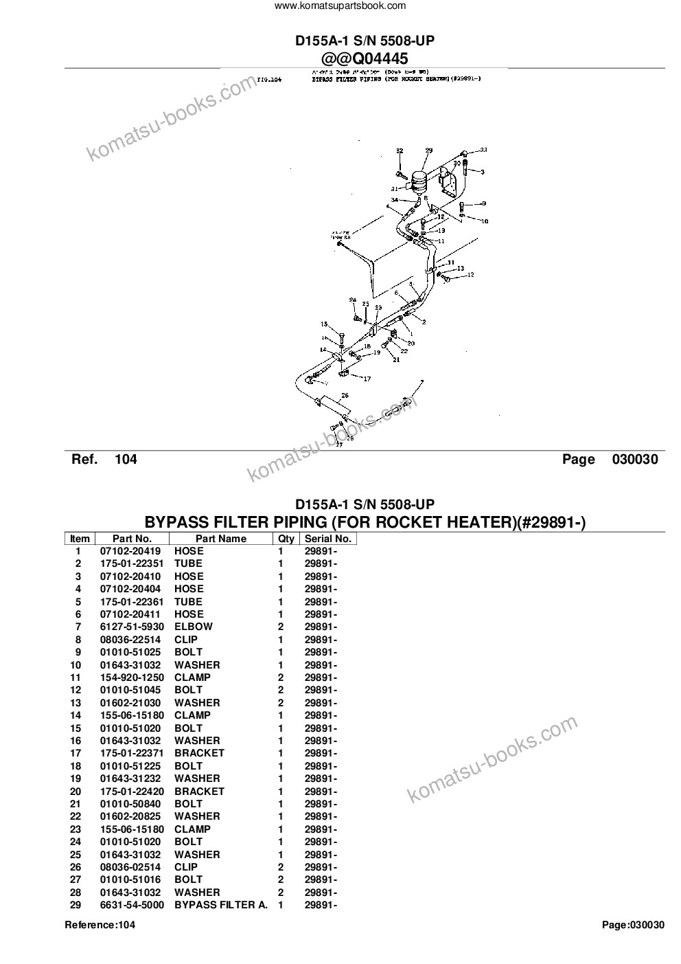 Komatsu D155A-1 S/N 5508-UP Catálogo de piezas cover Page 6