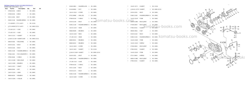 Komatsu d155a-2 s/n 50001-up Parts catalog cover Komatsu d155a-2 s/n 50001-up Parts catalog cover