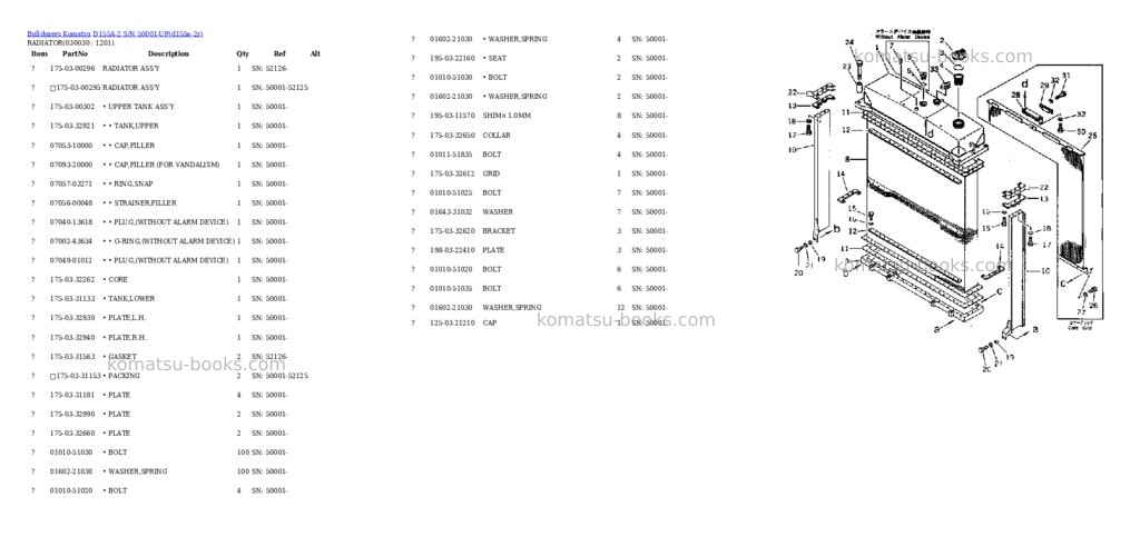 Komatsu d155a-2 s/n 50001-up Parts catalog cover Page 2 Komatsu d155a-2 s/n 50001-up Parts catalog cover Page 2