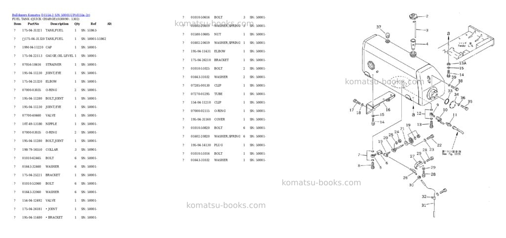 Komatsu d155a-2 s/n 50001-up Parts catalog cover Page 8 Komatsu d155a-2 s/n 50001-up Parts catalog cover Page 8