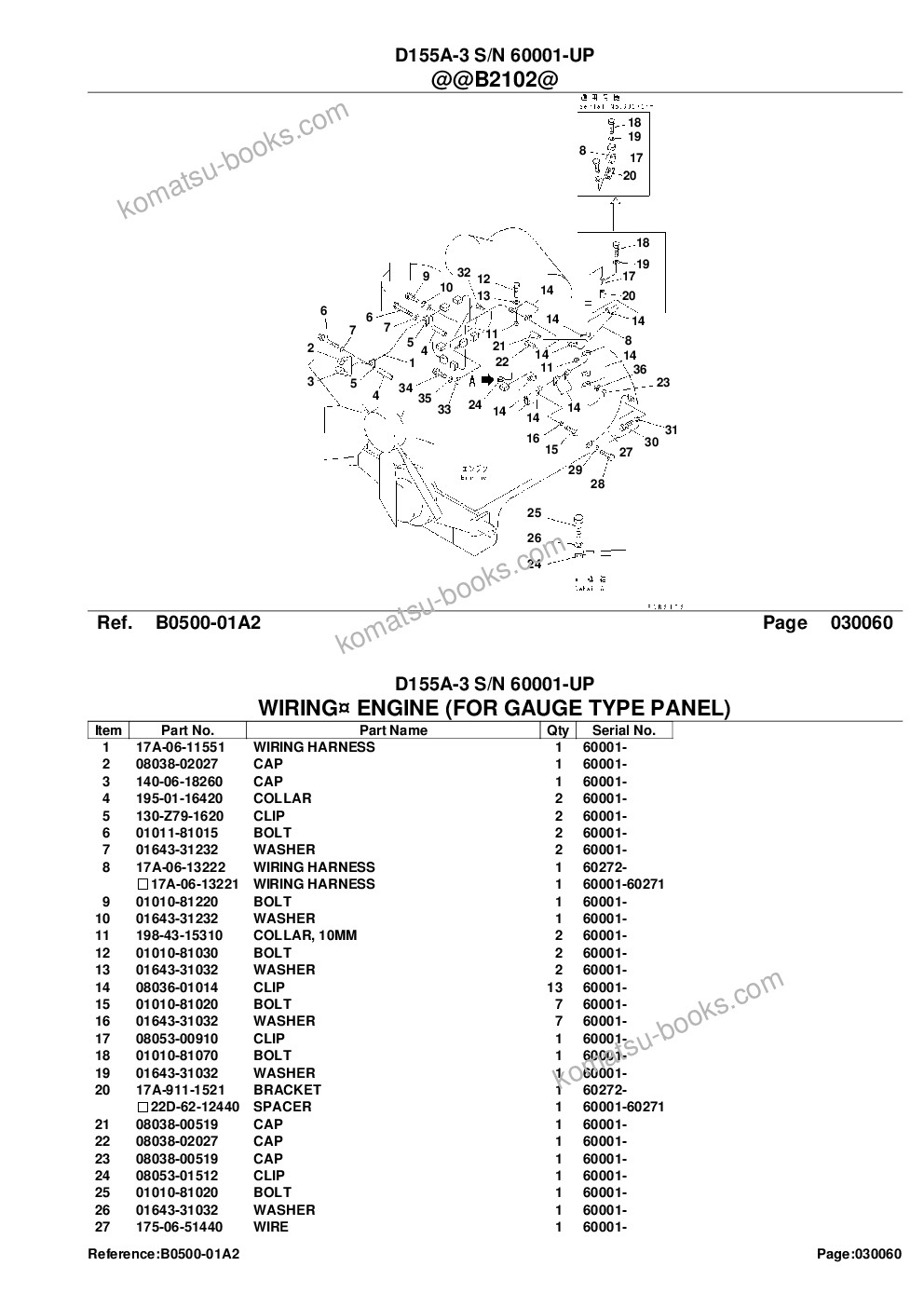 Komatsu d155a-3 s/n 60001-up Parts catalog cover Page 10 Komatsu d155a-3 s/n 60001-up Parts catalog cover Page 10