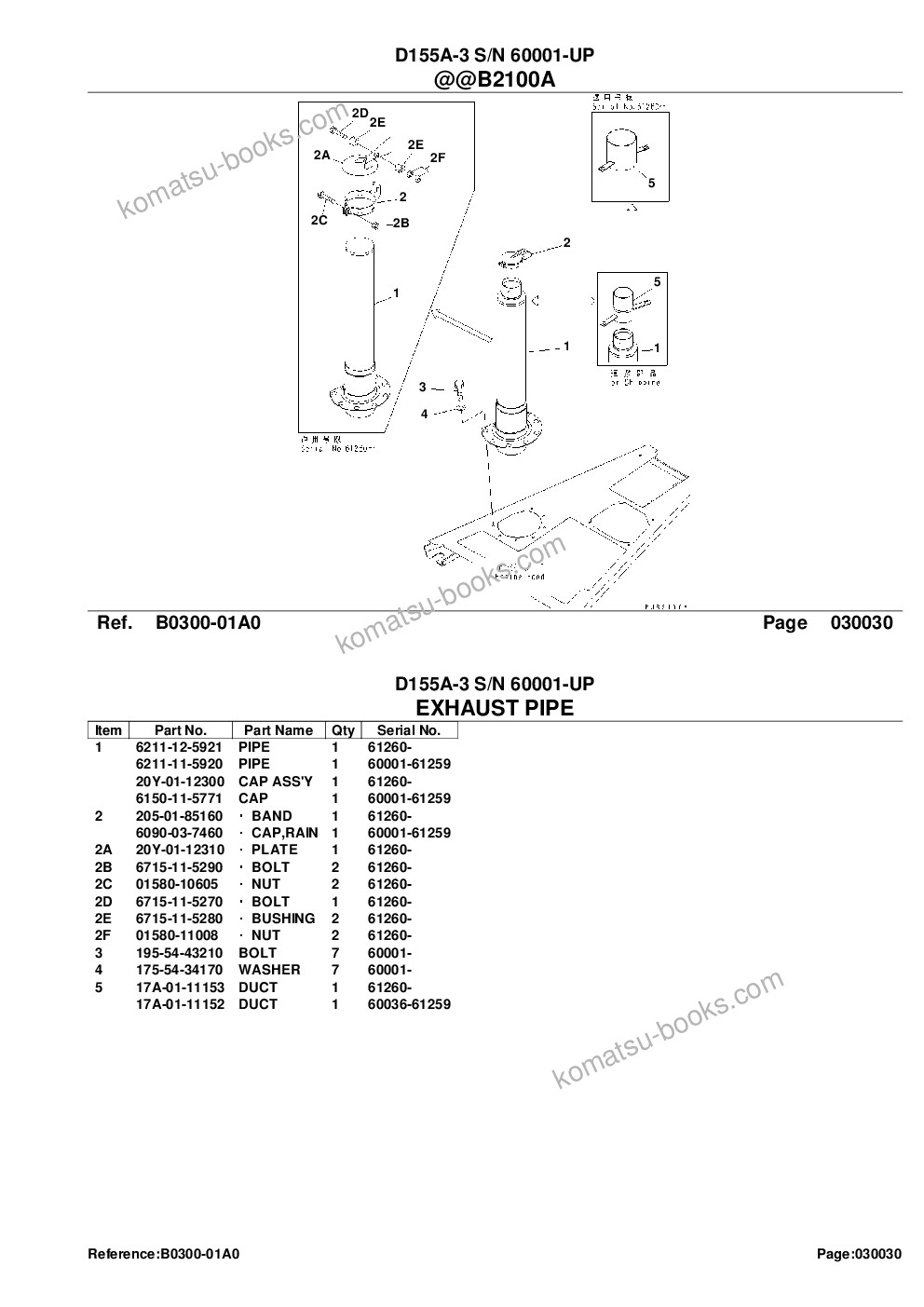 Komatsu d155a-3 s/n 60001-up Parts catalog cover Page 6 Komatsu d155a-3 s/n 60001-up Parts catalog cover Page 6