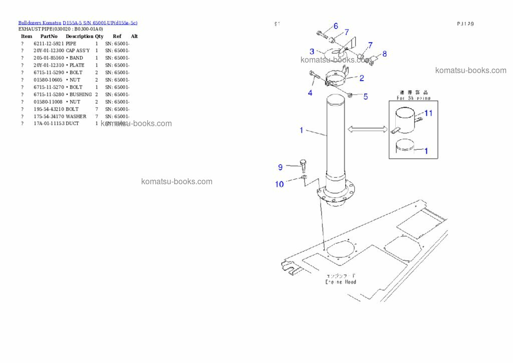 Komatsu d155a-5 Каталог запчастей обложка