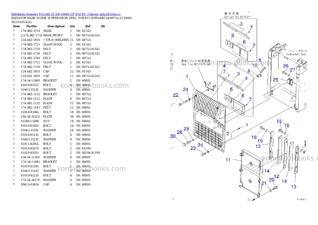 Komatsu d155ax-3c s/n 60001-up for ec / chassis only Parts catalog cover Page 10