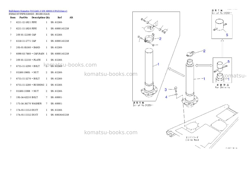 Komatsu D155AX-3 S/N 60001-UP Parts catalog cover Komatsu D155AX-3 S/N 60001-UP Parts catalog cover