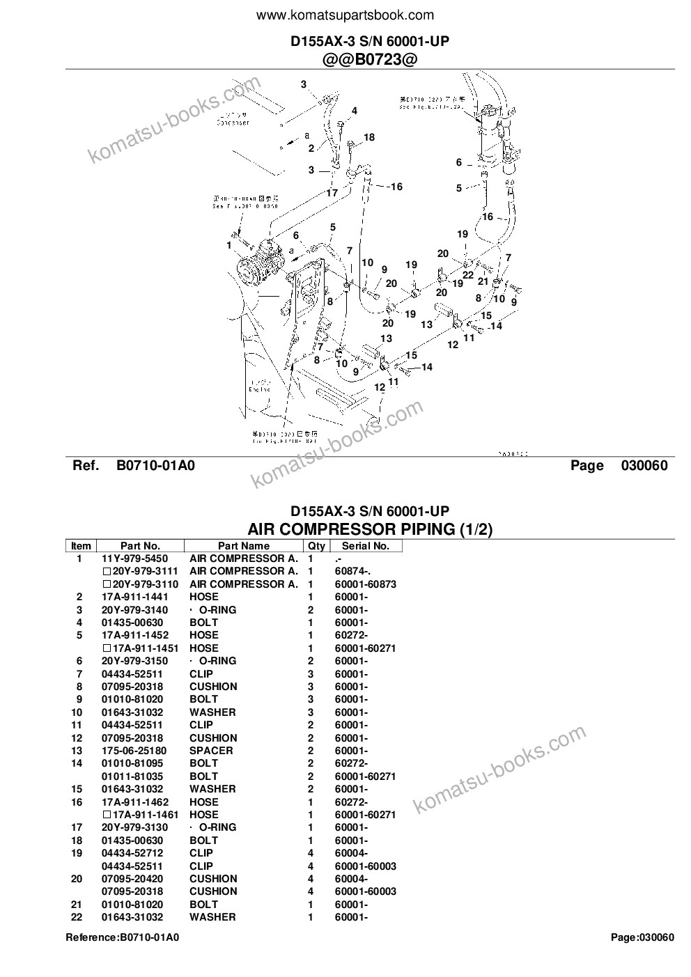 Komatsu D155AX-3 S/N 60001-UP Catálogo de piezas cover Page 10