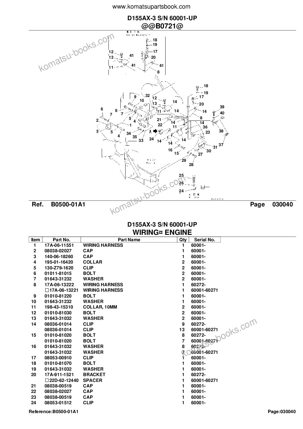 Komatsu D155AX-3 S/N 60001-UP Catálogo de piezas cover Page 6