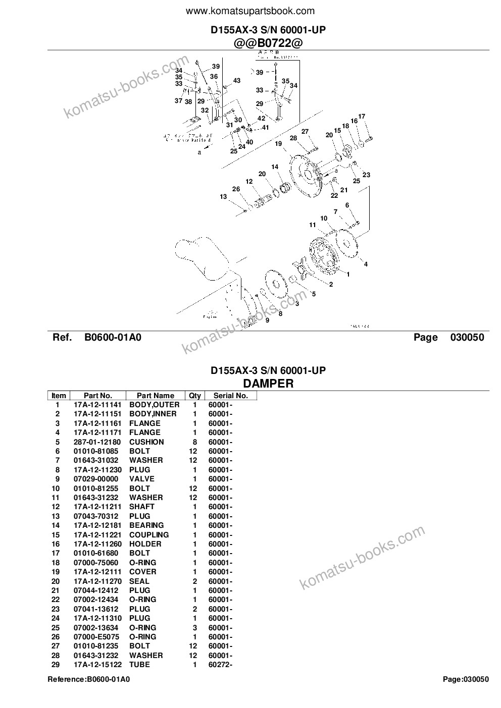 Komatsu D155AX-3 S/N 60001-UP Catálogo de piezas cover Page 8