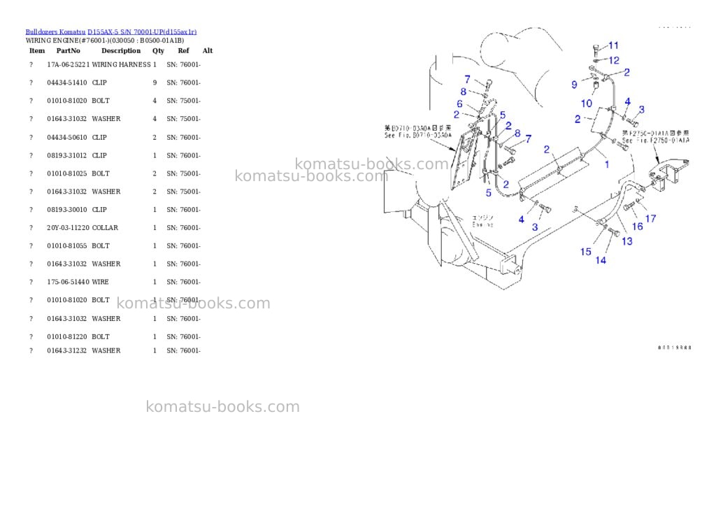 Komatsu D155AX-5 S/N 70001-UP Parts catalog cover Page 4