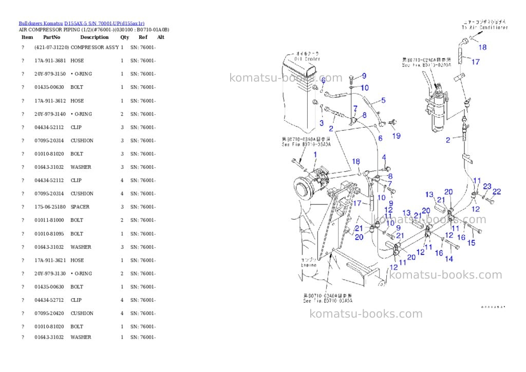 Komatsu D155AX-5 S/N 70001-UP Parts catalog cover Page 9