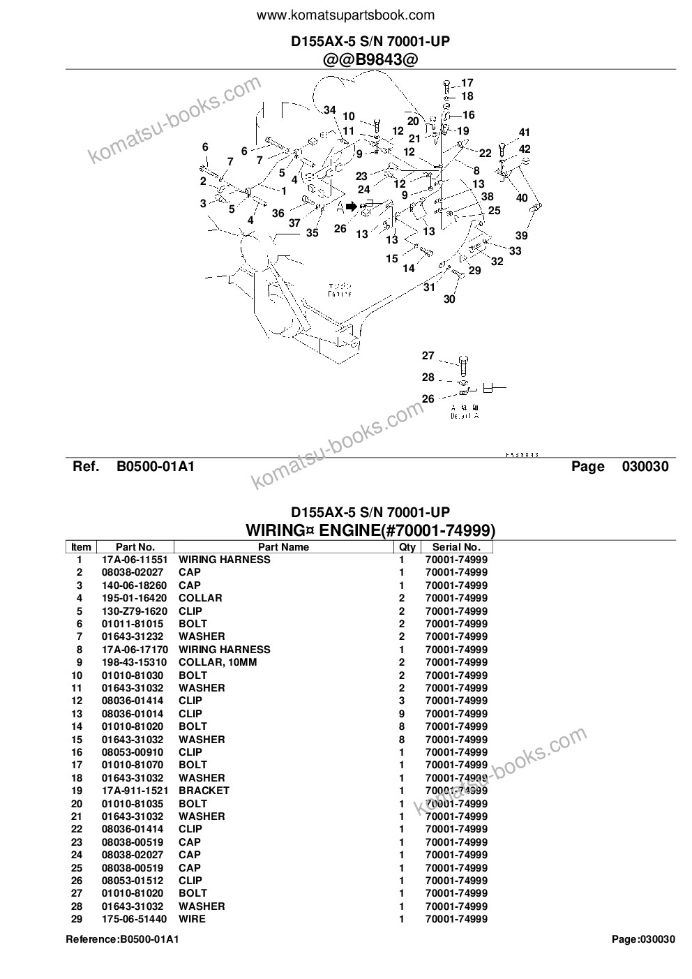 Komatsu d155ax-5 s/n 70001-up Parts catalog cover Page 5
