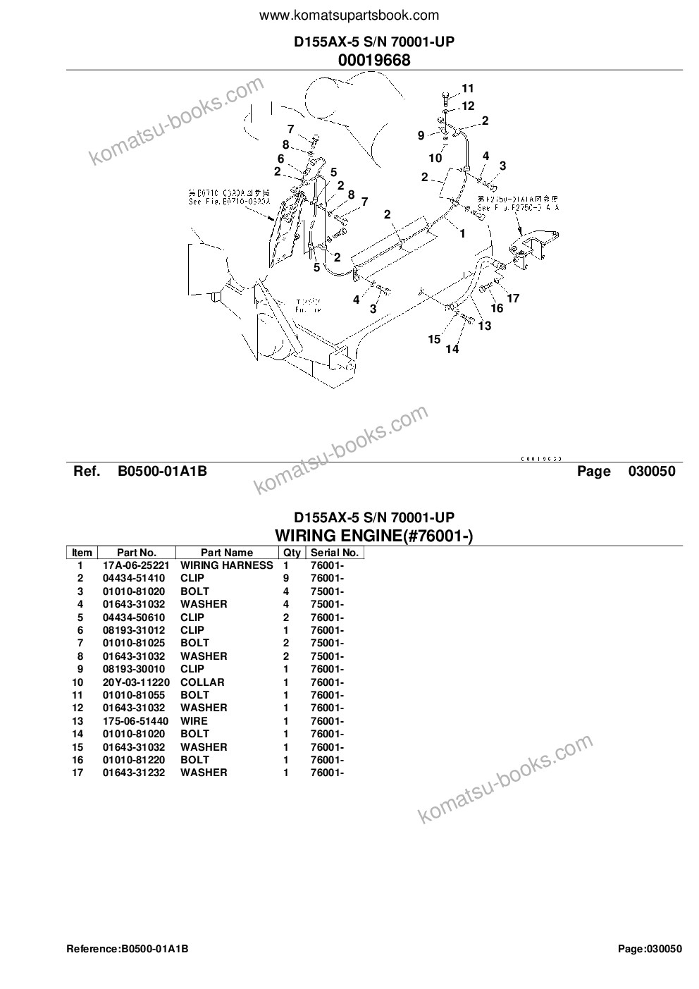 Komatsu d155ax-5 s/n 70001-up Parts catalog cover Page 8