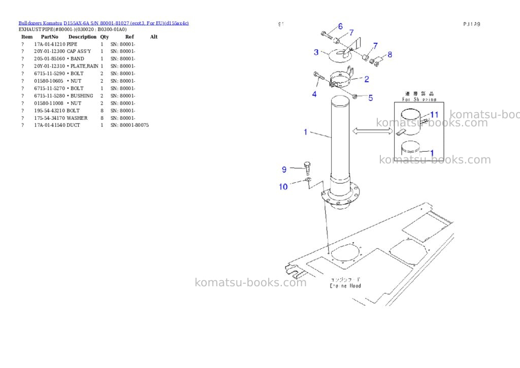 Komatsu d155ax-6a s/n 80001-81027 ecot3, for eu Parts catalog cover Komatsu d155ax-6a s/n 80001-81027 ecot3, for eu Parts catalog cover
