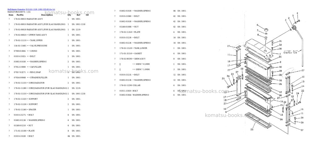 Komatsu D155S-1 S/N 1001-UP Parts catalog cover Page 6 Komatsu D155S-1 S/N 1001-UP Parts catalog cover Page 6