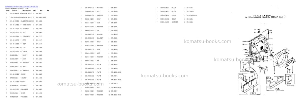 Komatsu d20a-2 s/n 1005-up chassis only Parts catalog cover Page 6