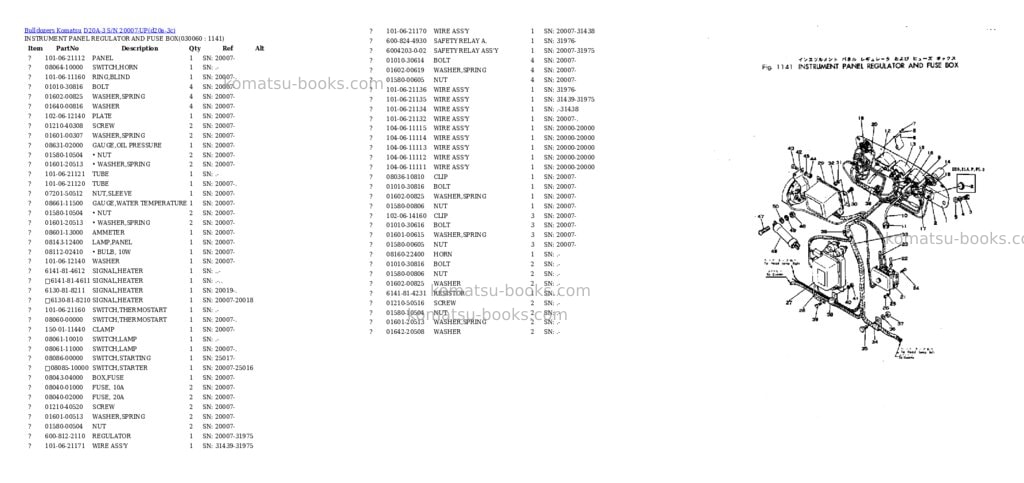 Komatsu D20A-3 S/N 20007-UP Parts catalog cover Page 5 Komatsu D20A-3 S/N 20007-UP Parts catalog cover Page 5