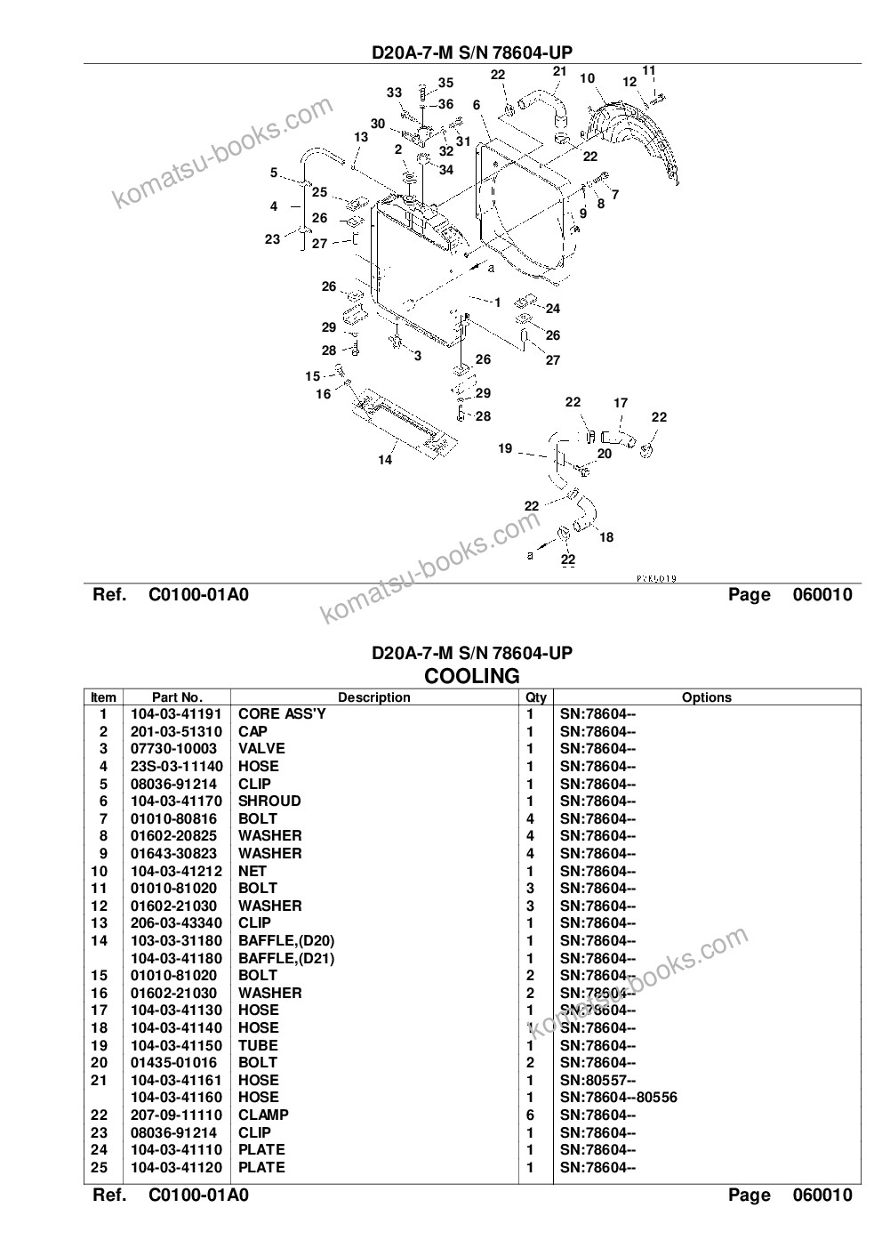 Komatsu d20a-7-m s/n 78604-up Parts catalog cover Page 6