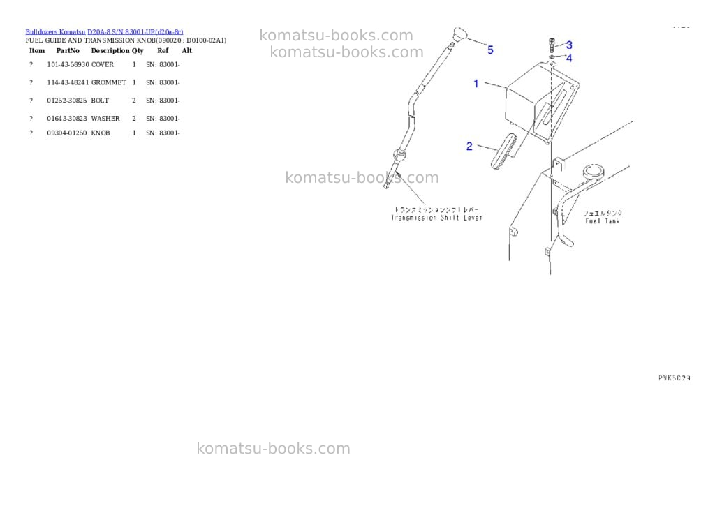 Komatsu d20a-8 s/n 83001-up Parts catalog cover Page 8 Komatsu d20a-8 s/n 83001-up Parts catalog cover Page 8