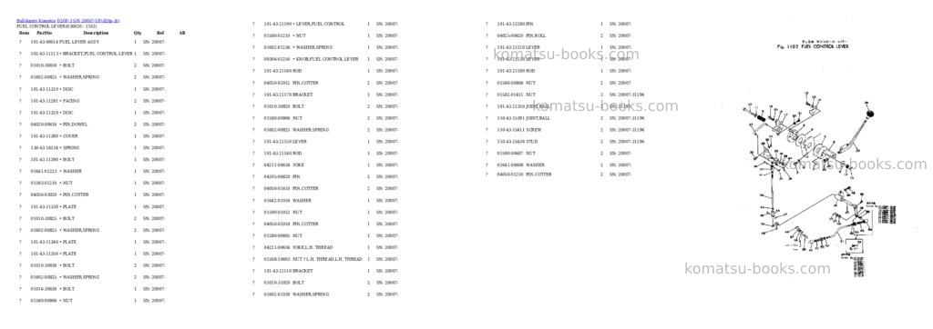 Komatsu d20p-3 s/n 20007-up Parts catalog cover Komatsu d20p-3 s/n 20007-up Parts catalog cover