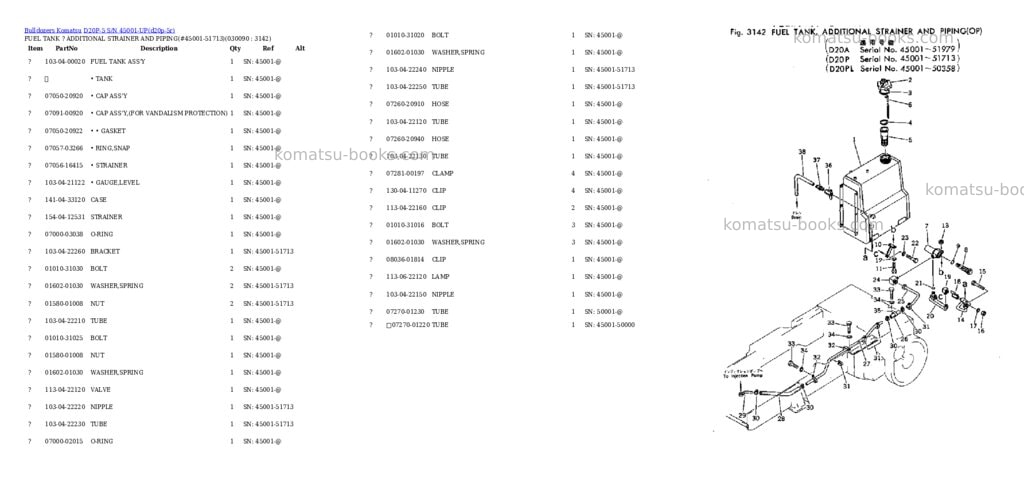 Komatsu d20p-5 s/n 45001-up Parts catalog cover Page 8
