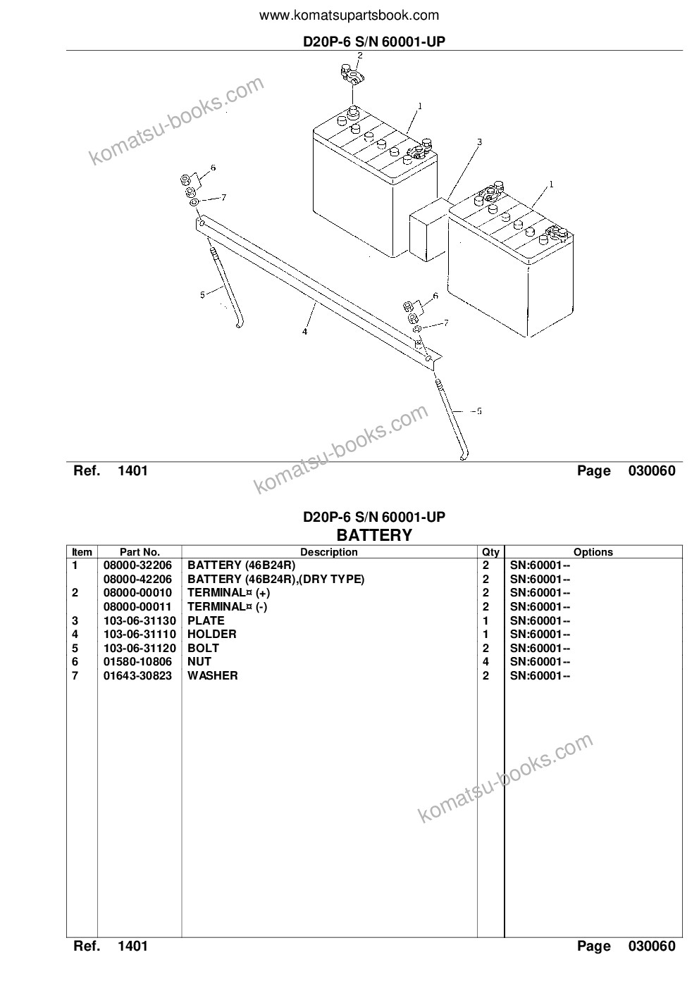 Komatsu d20p-6 s/n 60001-up Parts catalog cover Page 10