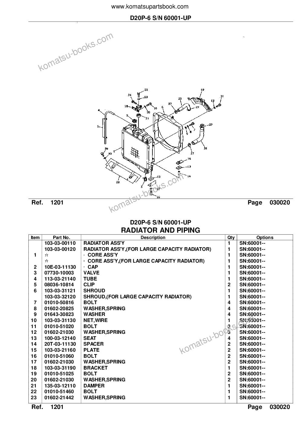 Komatsu d20p-6 s/n 60001-up Parts catalog cover Page 4