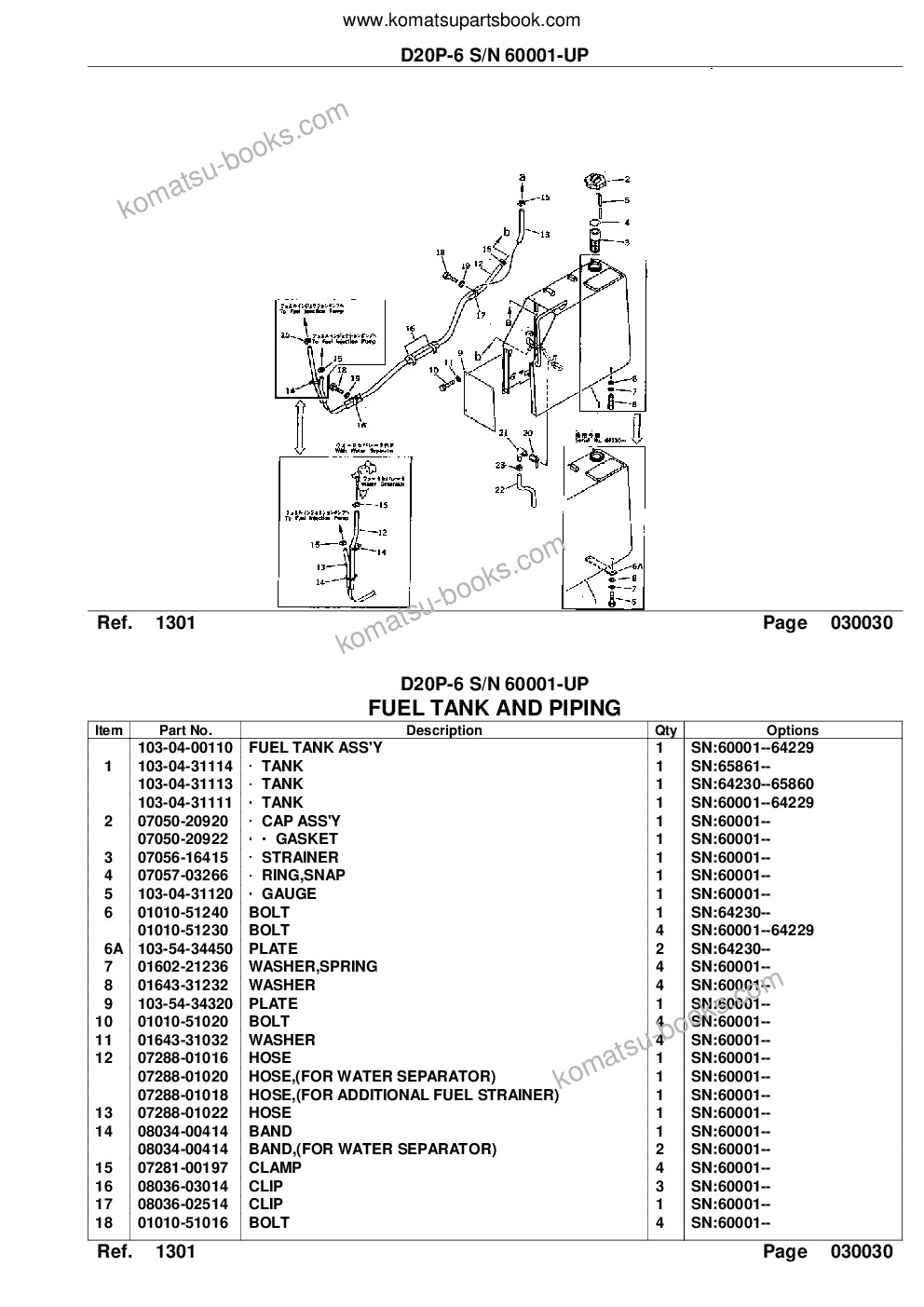 Komatsu d20p-6 s/n 60001-up Parts catalog cover Page 6