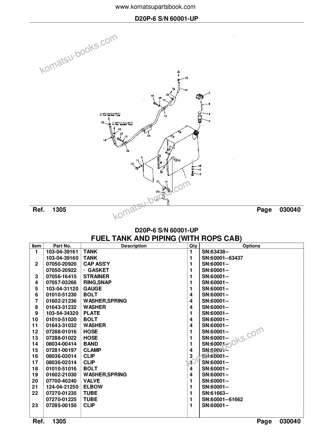 Komatsu d20p-6 s/n 60001-up Parts catalog cover Page 8