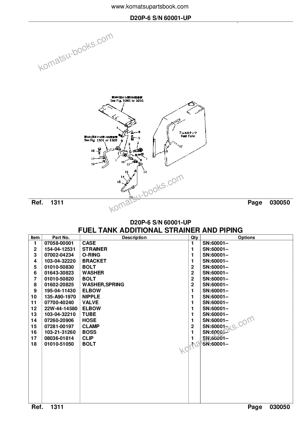 Komatsu d20p-6 s/n 60001-up Parts catalog cover Page 9