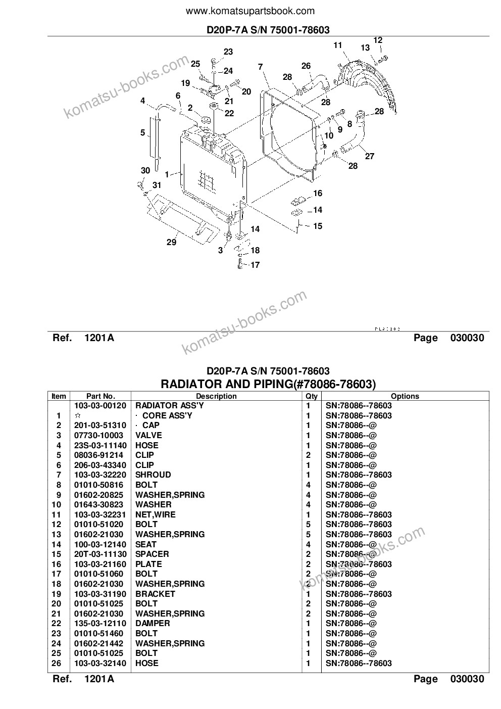 Komatsu d20p-7a s/n 75001-78603 Parts catalog cover Page 6