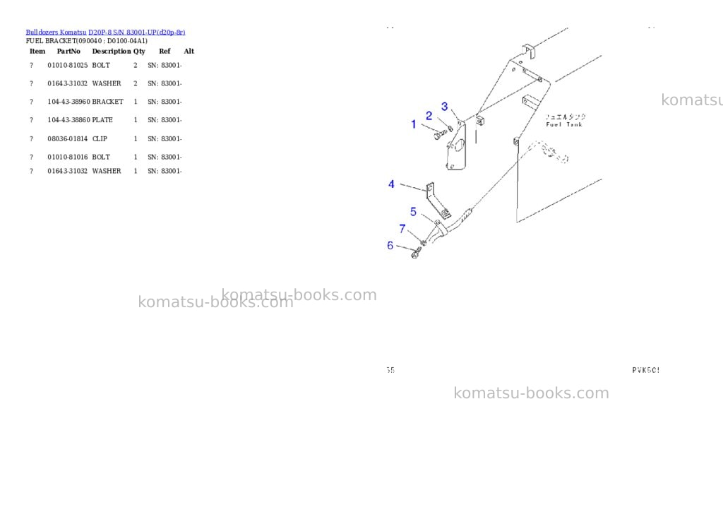 Komatsu d20p-8 s/n 83001-up Parts catalog cover Page 10 Komatsu d20p-8 s/n 83001-up Parts catalog cover Page 10
