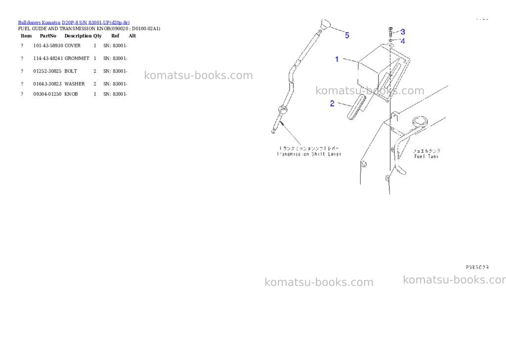 Komatsu d20p-8 s/n 83001-up Parts catalog cover Page 8 Komatsu d20p-8 s/n 83001-up Parts catalog cover Page 8