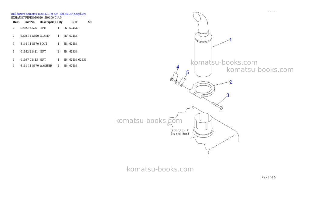 Komatsu d20pl-7-m s/n 62454-up Parts catalog cover Komatsu d20pl-7-m s/n 62454-up Parts catalog cover
