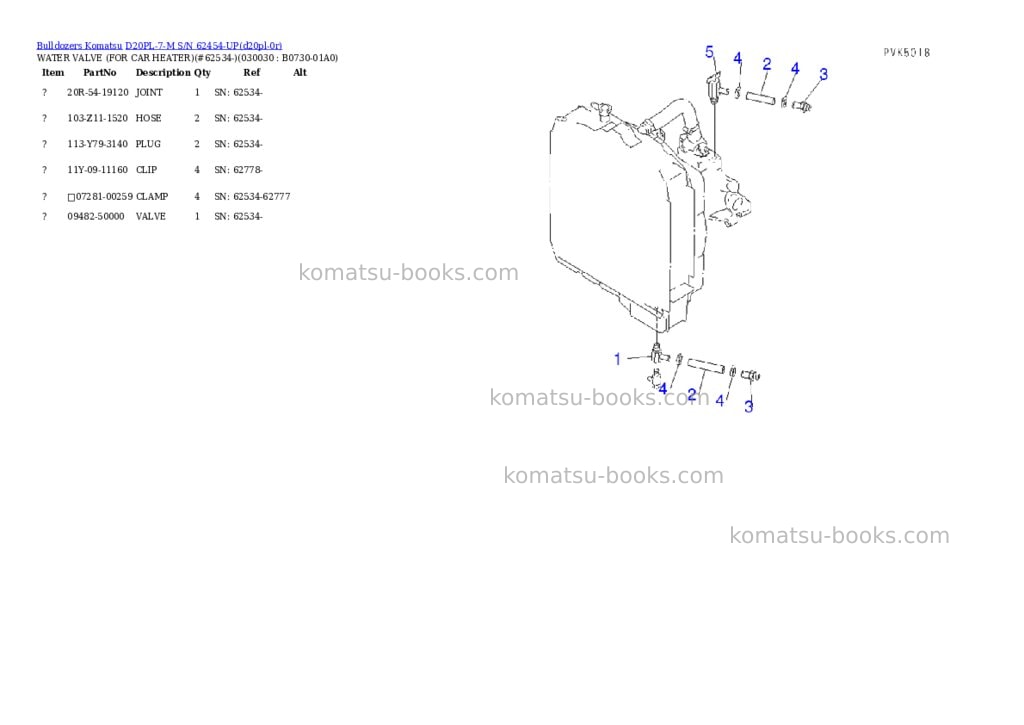 Komatsu d20pl-7-m s/n 62454-up Parts catalog cover Page 2 Komatsu d20pl-7-m s/n 62454-up Parts catalog cover Page 2