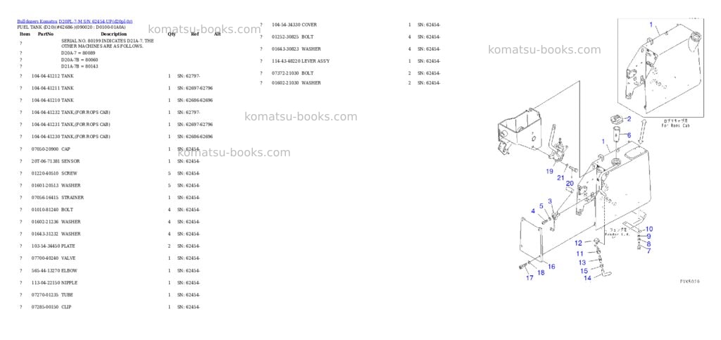 Komatsu d20pl-7-m s/n 62454-up Parts catalog cover Page 6 Komatsu d20pl-7-m s/n 62454-up Parts catalog cover Page 6
