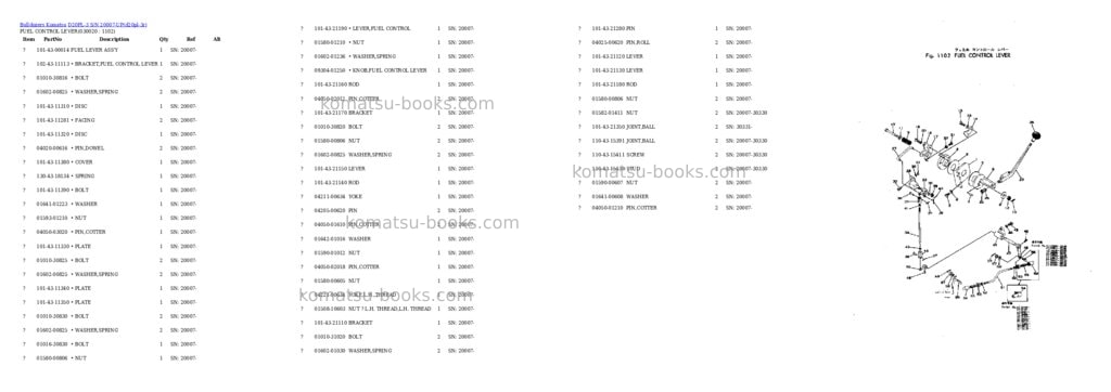 Komatsu d20pl-3 s/n 20007-up Parts catalog cover Komatsu d20pl-3 s/n 20007-up Parts catalog cover