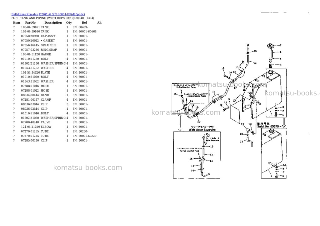 Komatsu d20pl-6 s/n 60001-up Parts catalog cover Page 3