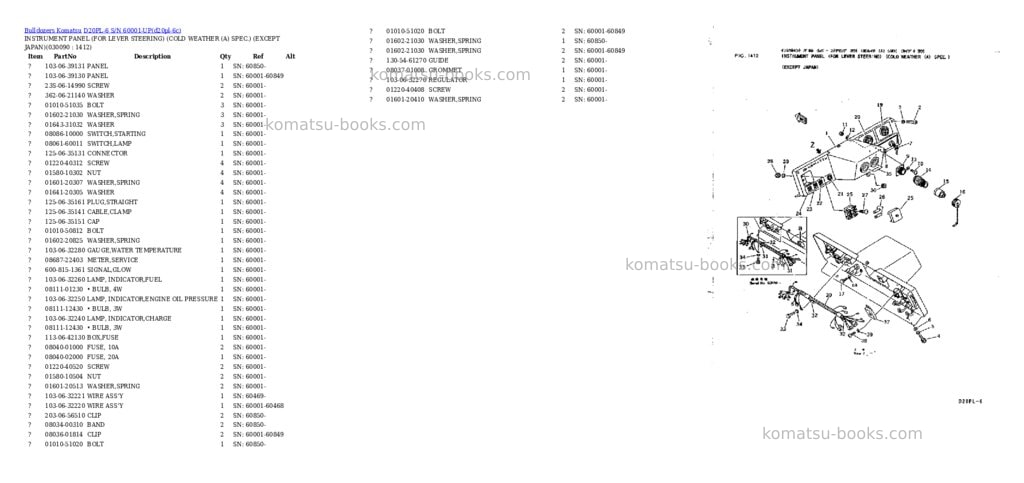 Komatsu d20pl-6 s/n 60001-up Parts catalog cover Page 8