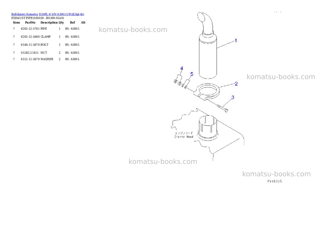 Komatsu d20pl-8 s/n 63001-up Parts catalog cover Page 2 Komatsu d20pl-8 s/n 63001-up Parts catalog cover Page 2