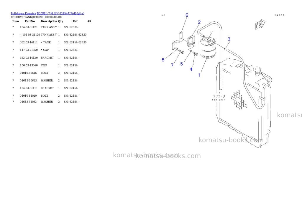 Komatsu d20pll-7-m s/n 62454-up Parts catalog cover Page 4