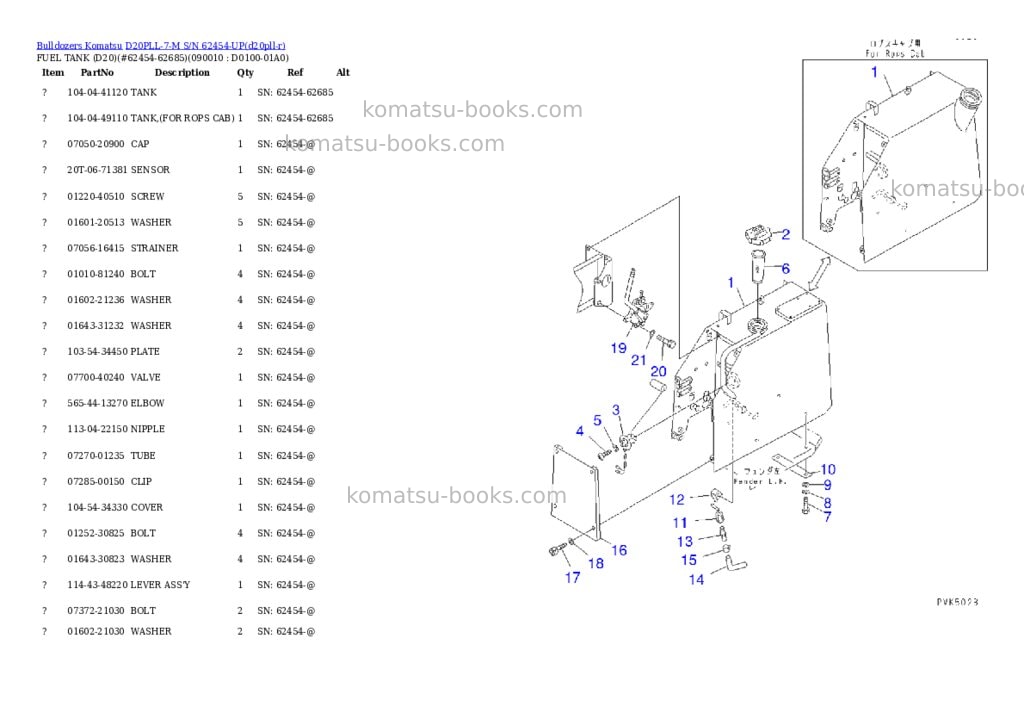 Komatsu d20pll-7-m s/n 62454-up Parts catalog cover Page 5