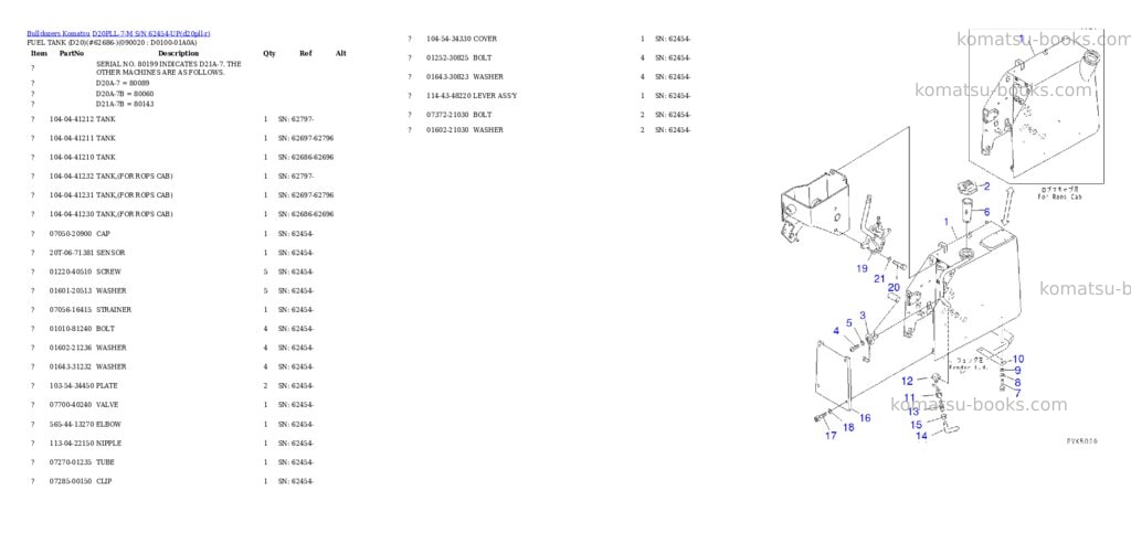 Komatsu d20pll-7-m s/n 62454-up Parts catalog cover Page 6