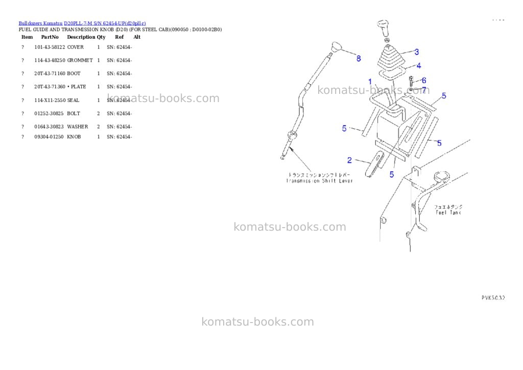 Komatsu d20pll-7-m s/n 62454-up Parts catalog cover Page 9