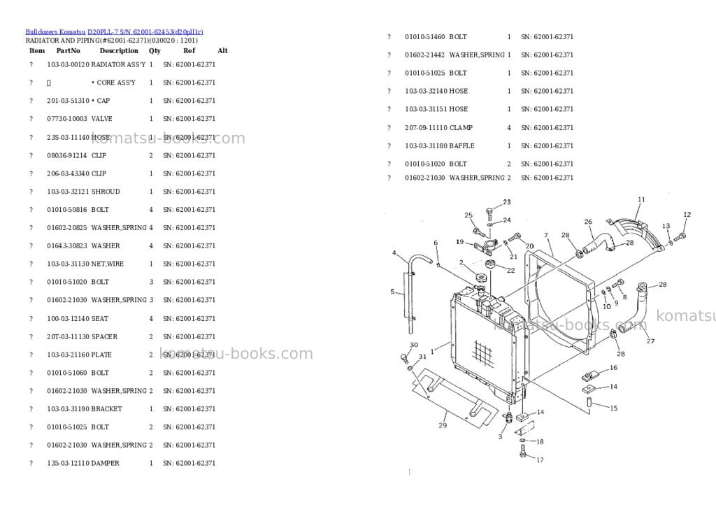 Komatsu d20pll-7 s/n 62001-62453 Parts catalog cover Komatsu d20pll-7 s/n 62001-62453 Parts catalog cover