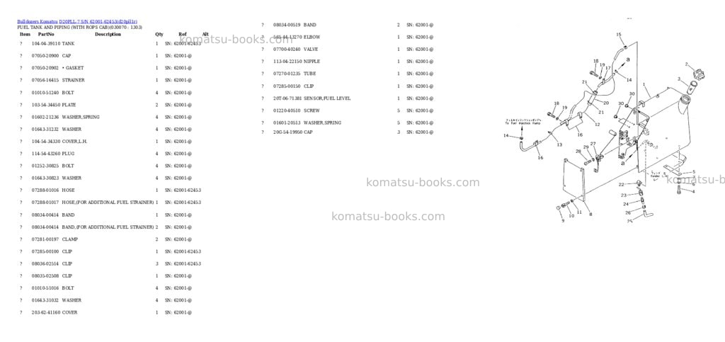 Komatsu d20pll-7 s/n 62001-62453 Parts catalog cover Page 6 Komatsu d20pll-7 s/n 62001-62453 Parts catalog cover Page 6