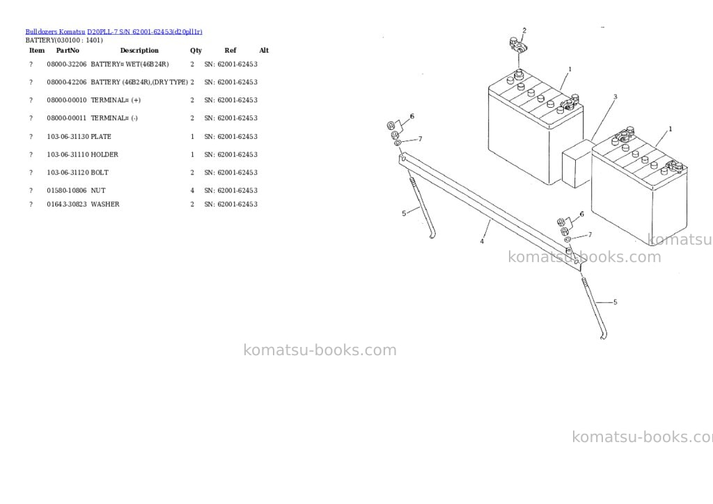 Komatsu d20pll-7 s/n 62001-62453 Parts catalog cover Page 9 Komatsu d20pll-7 s/n 62001-62453 Parts catalog cover Page 9